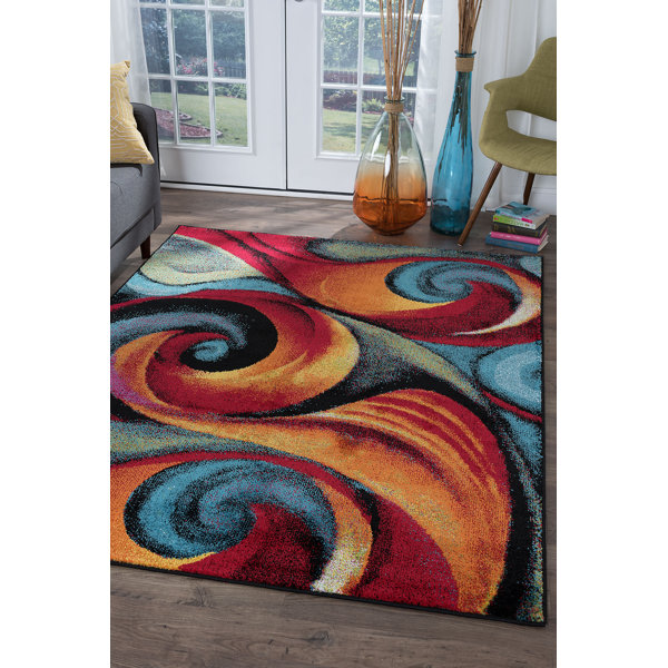 Latitude Run® Weisman Abstract Red/Blue Area Rug & Reviews Wayfair
